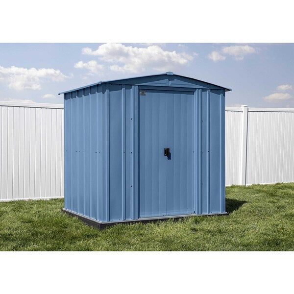 6x5 Classic Steel Storage Shed, Blue Grey
