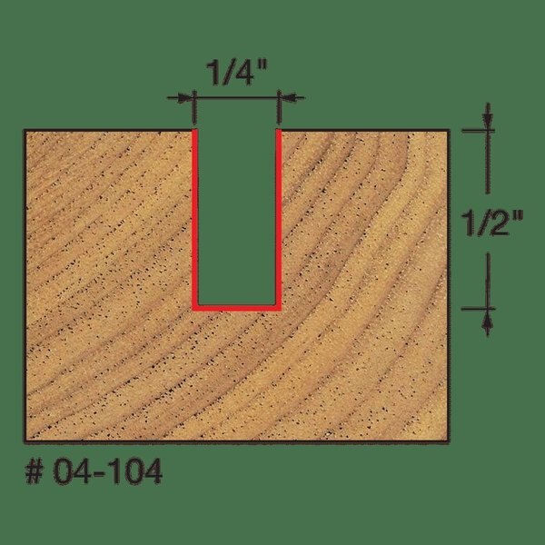 Double Flute Straight Bit, 1/4
