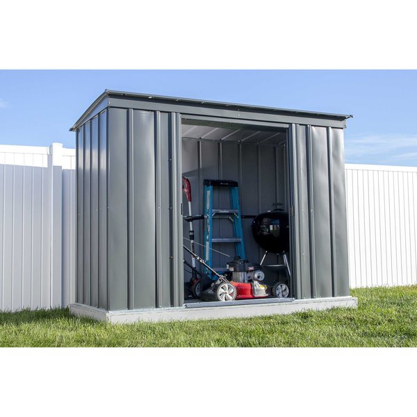 8x4 Classic Steel Storage Shed, Charcoal