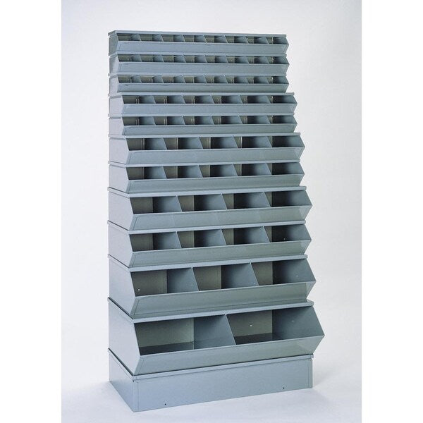 Steel Sectional Stacking Bin, 11 in D x 24 in H x 15 in W, 1 Shelves, Gray