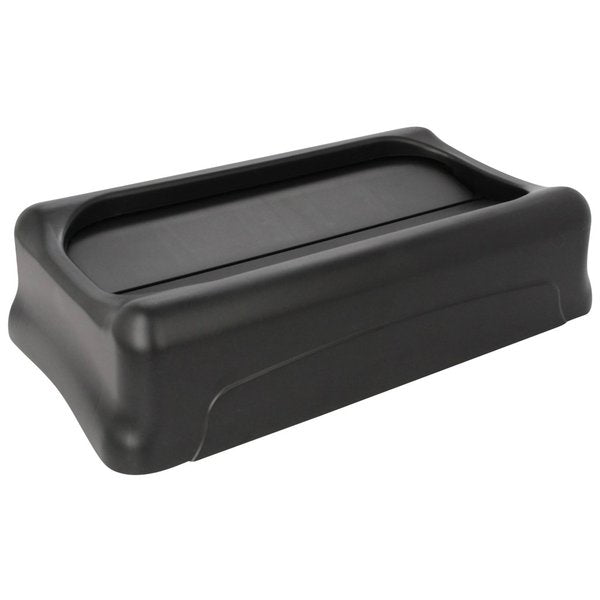 23 gal Swing Trash Can Lid, 11 1/4 in W/Dia, Black, Resin, 1 Openings