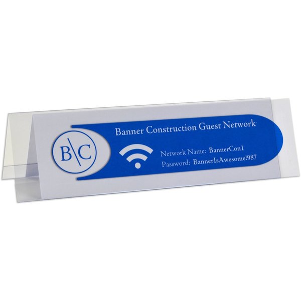 Name Tent Holder, Med, Rigid, 2.5x8.5