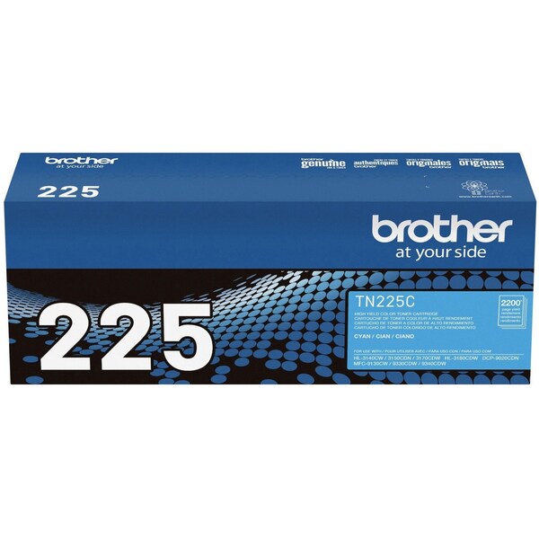 Toner For TN225C Cyan, 2.2K Pages