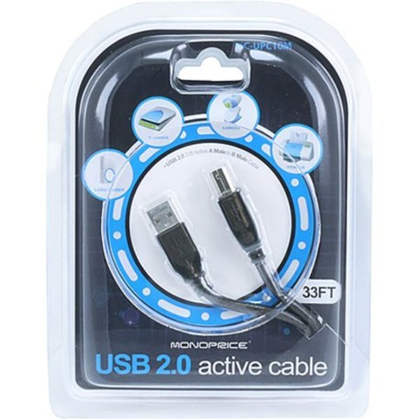 USB 2.0 Active Cable, 33ft.L, Black