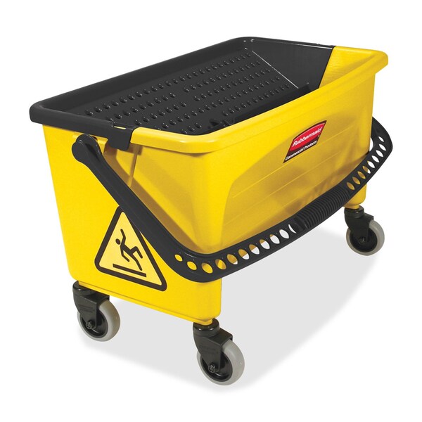 7 gal Down Press Mop Bucket and Wringer, Yellow, Plastic