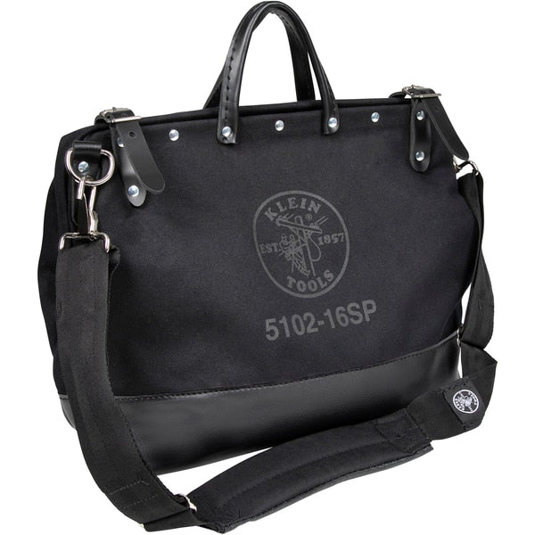 Deluxe Tool Bag, Black Canvas, 13 Pockets, 16-Inch
