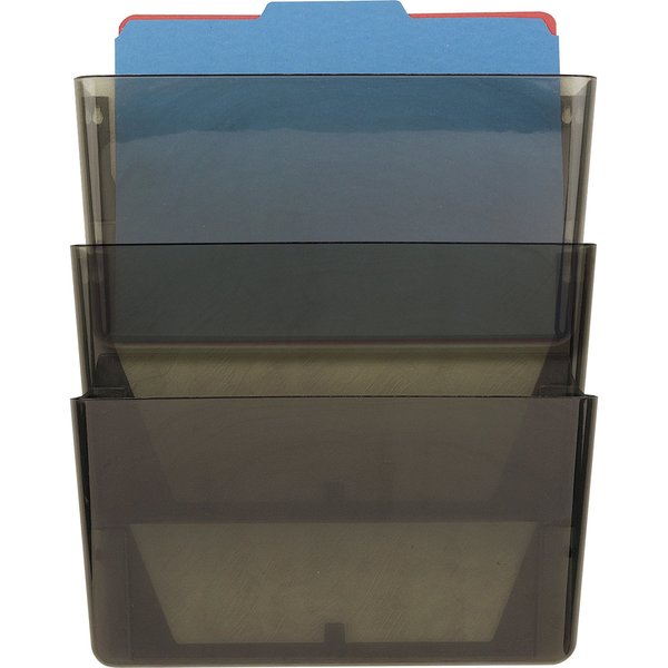 Wall Pocket, Letter, Smoke, 7 In H, PK3