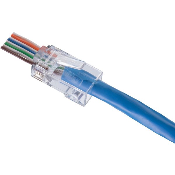 Modular Plug, Unshielded, CAT6, Clear, Pass-Through End Termination, 50 PK