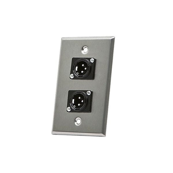 A/V Wallplate, XLR(M), 3Pin, 2Port