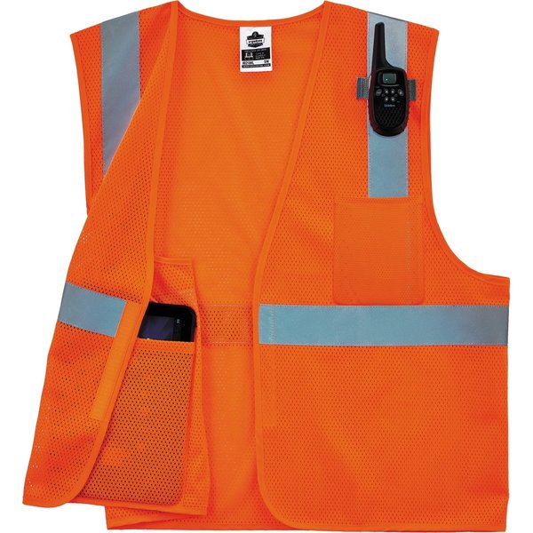 Economy Mesh Vest, Orange, S/M