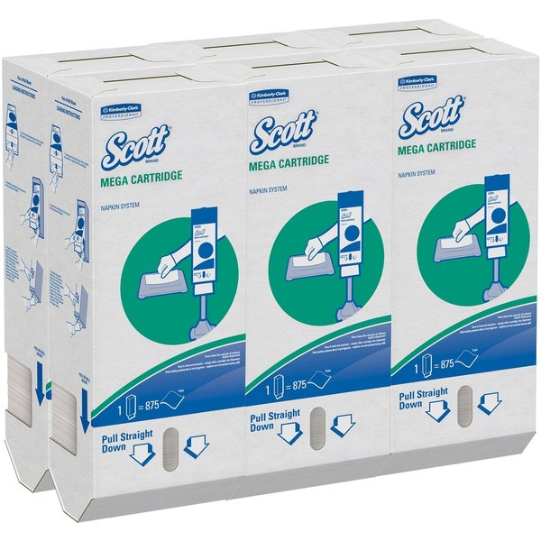 Mega Cartridge Napkins, PK875, 1 White