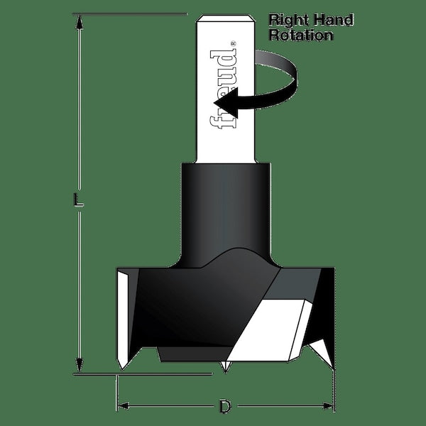 Cylinder (Hinge) Bit, 19mm dia.