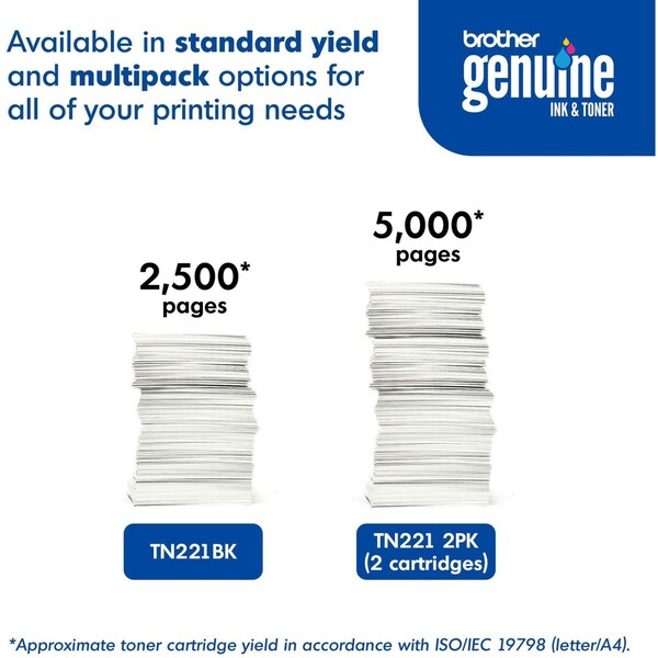 Toner For TN221BK, Black, 2.5K Pages