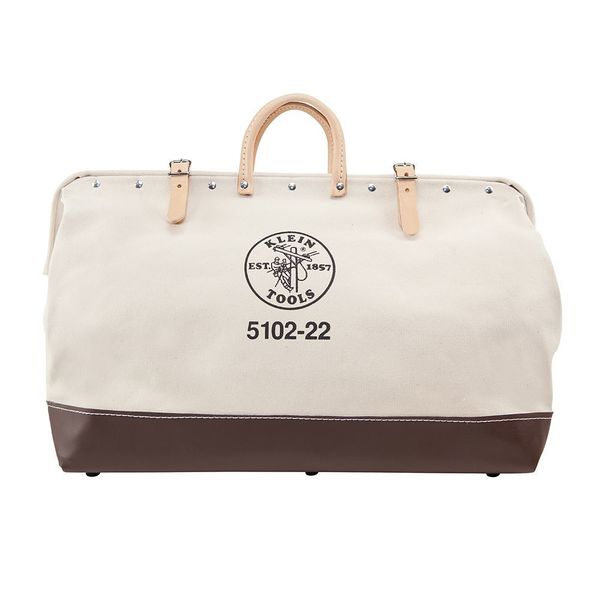 Wide-Mouth Tool Bag, Heavy-Duty #8 Natural Canvas, 1 Pockets
