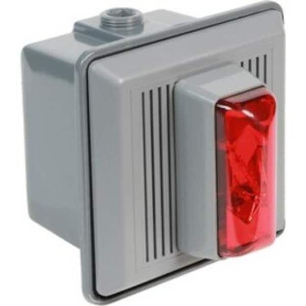 Horn Strobe, Red, 5-1/2 In. H, 24VAC/DC