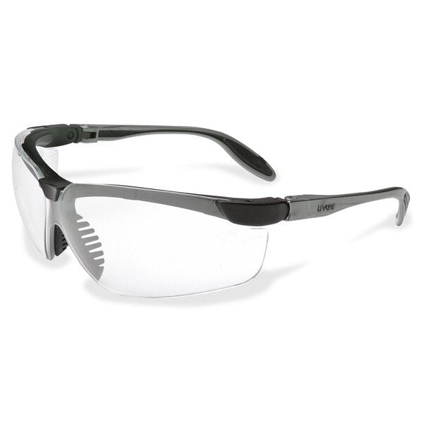 Safety Glasses, Wraparound Clear Polycarbonate Lens, Scratch-Resistant