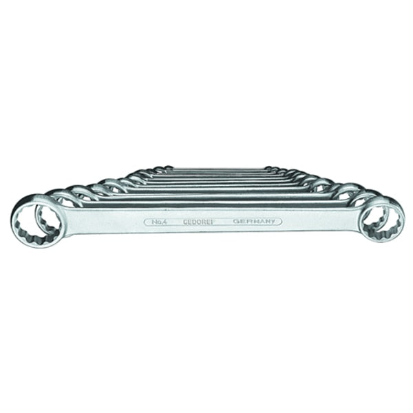 Ring Wrench Set, Flat, 12 pcs., 6-32mm, Finish: Chrome plated