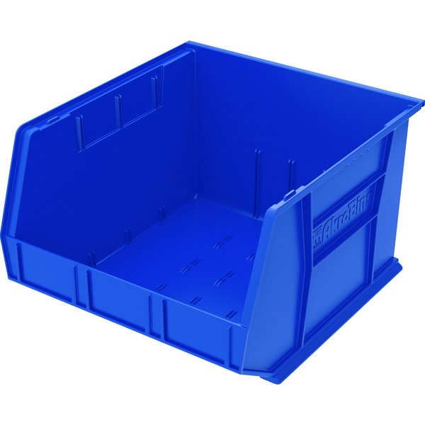 Hang & Stack Storage Bin, Blue, Plastic, 18 in L x 16 1/2 in W x 11 in H, 75 lb Load Capacity