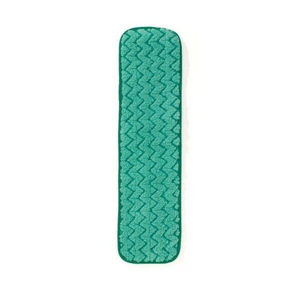 18 in L Dust Mop, Hook-and-Loop Connection, Pad End, Green, Microfiber, FGQ41200GR00