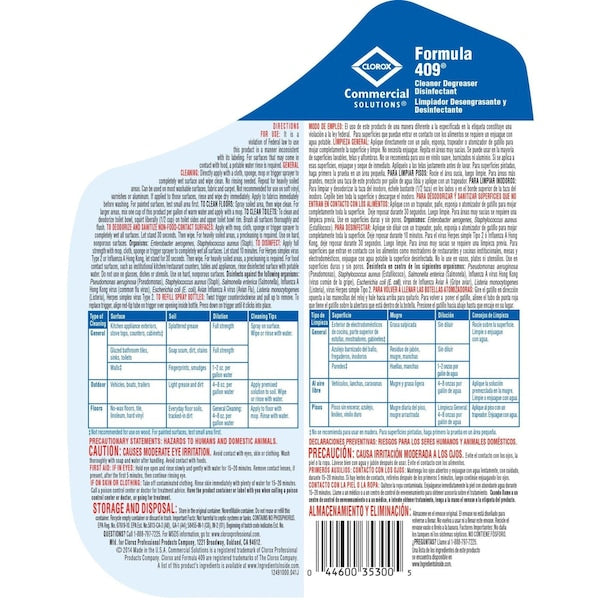 Liquid 1 gal. Cleaner Degreaser Disinfectant, Jug 4 PK