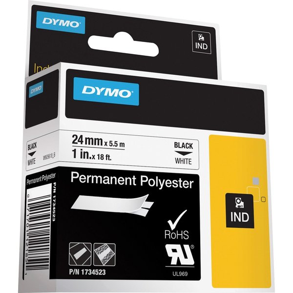 Rhinoâ¢ Label Cartridge, 18 ft. L, Black/White