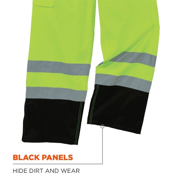 Black Bottom Rain Pants, Lime, Small
