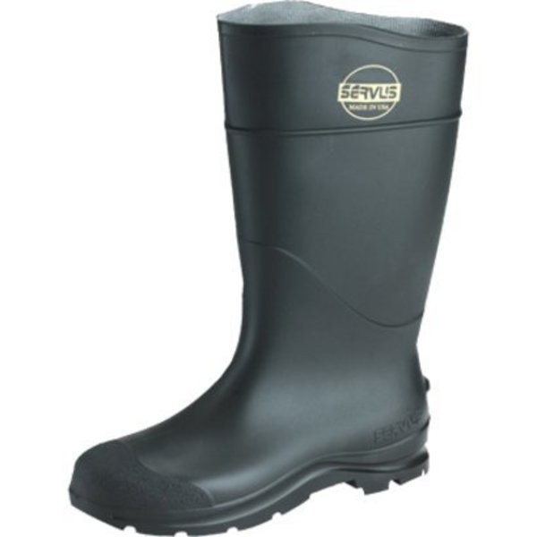 Plain-Toe Rubber Boots, Men's, CT Comfort Technology, PVC Knee Boots, 16 in Height, Black, Size 10