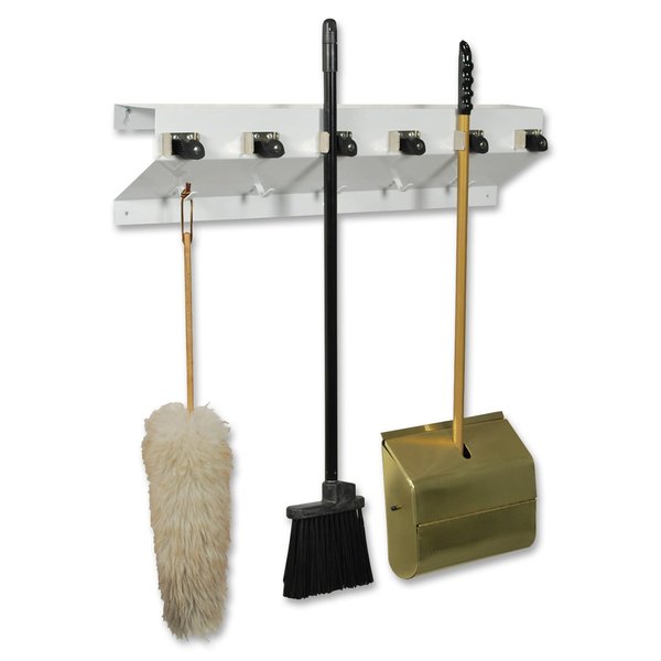 Mop/Broom Holder, 6 Handle, 34 In