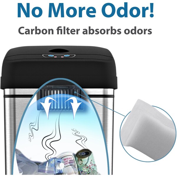 Compact Odor Filters for Trash Can, PK 3