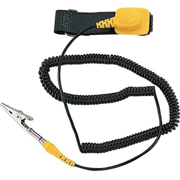 ESD Wrist Strap, Adj, 10 ft L, Yellow/Black