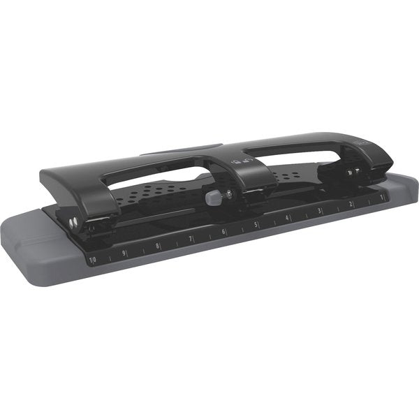 Three-Hole Paper Punch, 20 Sheets, Blk/Gry
