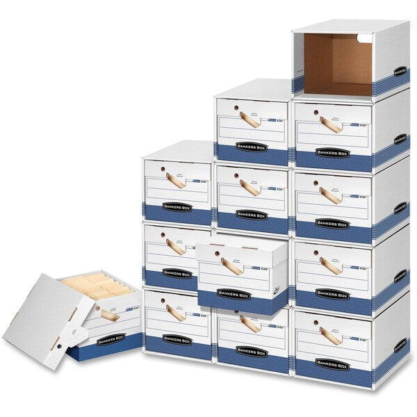 Banker Box, Ltr, 750Lb, Wht/Bllu, PK12
