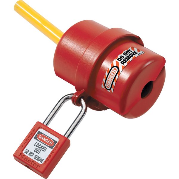 Plug Lockout, Red, 9/16In Shackle Dia.