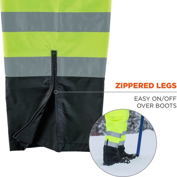 Black Bottom Rain Bibs, Lime, 5XL