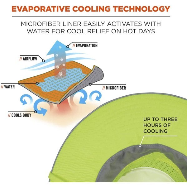Cooling Hat, Lime, Solid, L/XL Size
