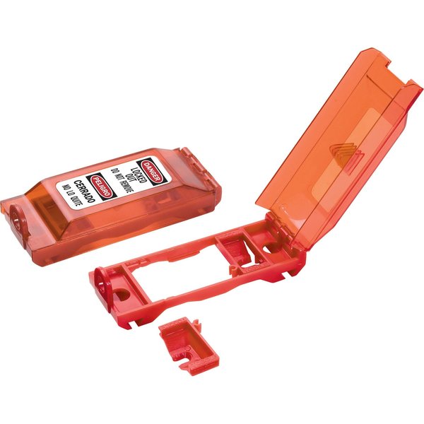 Wall Switch Lockout, For Paddle/Toggle Switch Type, 5/16 in Padlock Shackle Diameter, Red