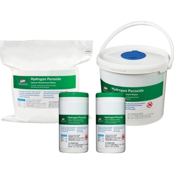 Disinfecting Wipes, White, Canister, Healthcare Surfaces, 155 Wipes, 5-3/4 in x 6-3/4 in