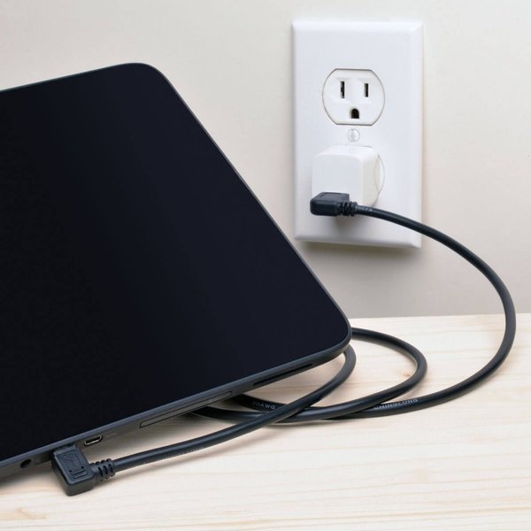 USB Reversible 2.0 Cable, RA, Micro, 3ft