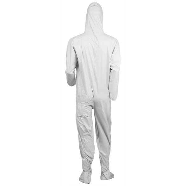 Hooded Disposable Coveralls, 25 PK, White, KleenGuard A40, Zipper