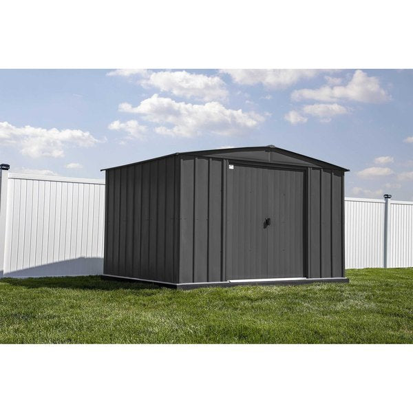 10x8 Classic Steel Storage Shed, Charcoal