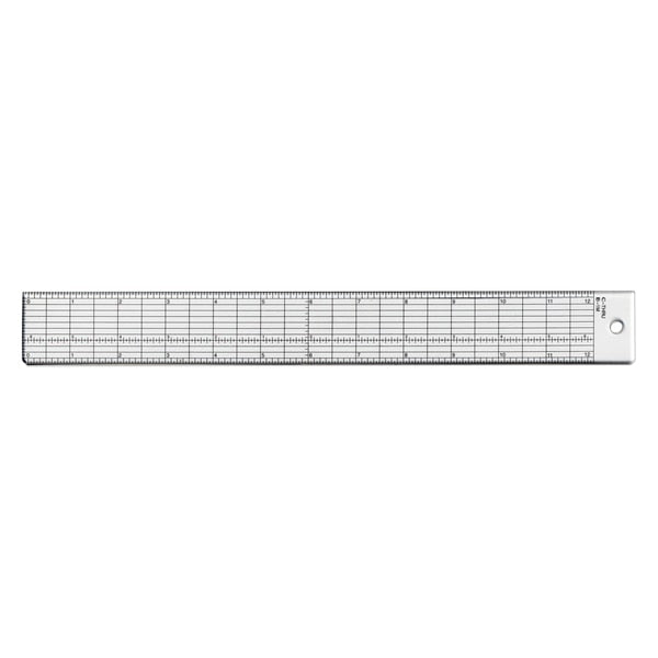 Rulers, 1.5 x 12.5 Grid Ruler with Metal Cutting Edge