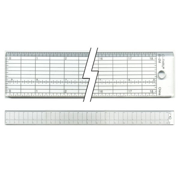 Rulers, 1.5 x 18.5 Grid Ruler with Metal Cutting Edge