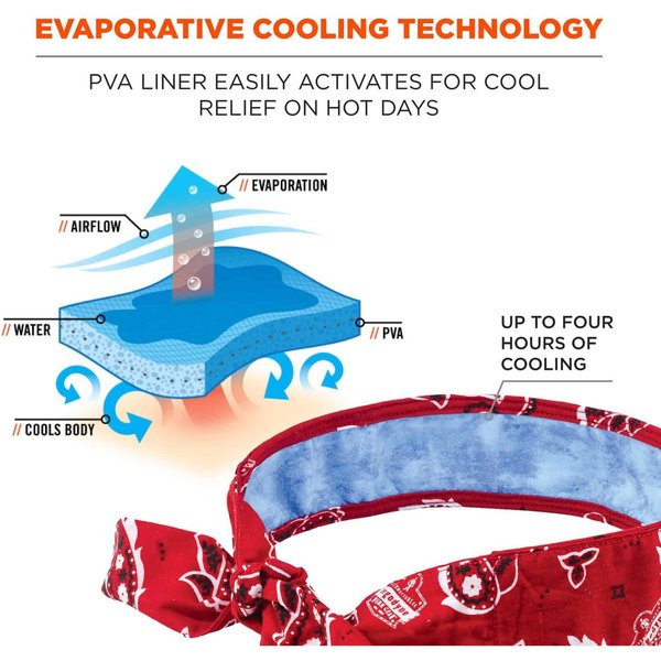 Cooling Bandana, One Size, Red
