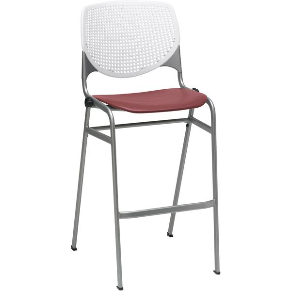Poly Stack Barstool, Burgundy Seat