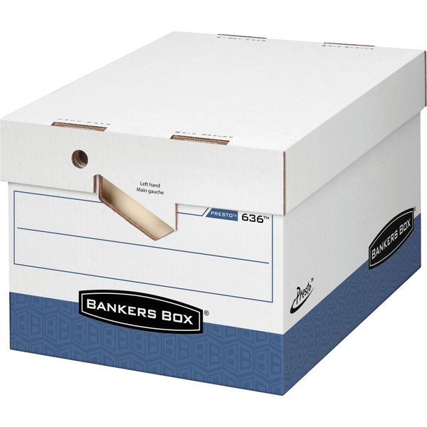 Banker Box, Ltr/Lgl, Wht/Blu, PK12