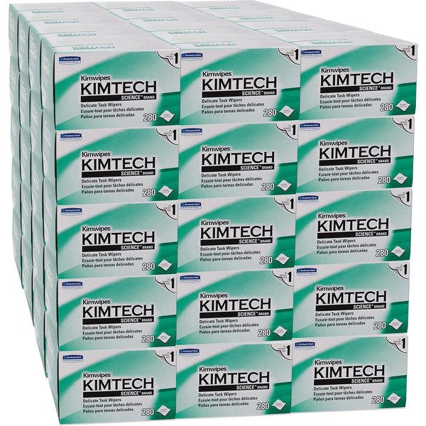 Kimtech Science Kimwipes Delicate Task Wipes, Pop-Up Box, White (286 Sheets/Box, 60 Boxes/Case)