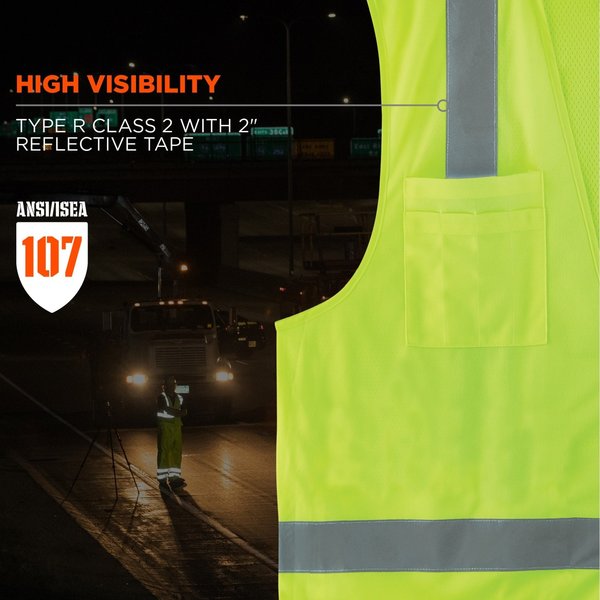 Economy Surveyors Vest, Lime, S/M