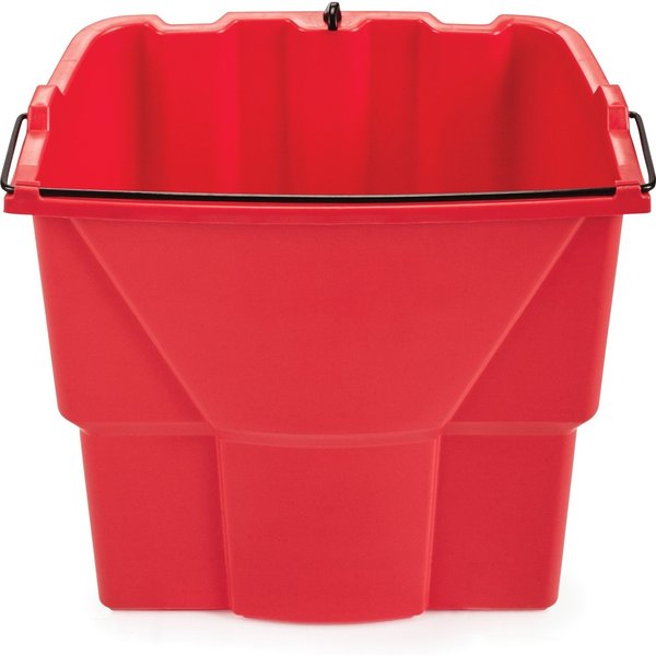 Oval Dirty Water Bucket, 14 in H, 10 in Dia, Red, Plastic