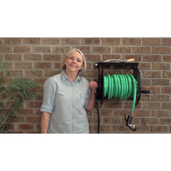 Garden Hose Reel, Wall Mount, Aluminum