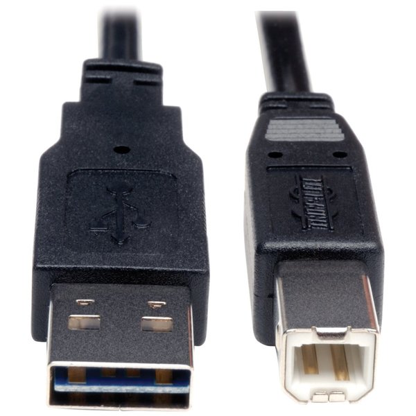 Reversible USB Cable, Black, 10 ft.